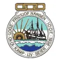 IOOF Loge 20 Fridtjof Nansens emblem med skipet Fram i senter og vårt motto Kamp Liv Seier